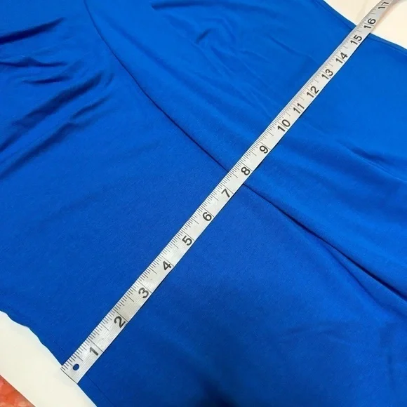 Saks Fifth Avenue Black Label Twist Front Top Blue Medium - Picture 4 of 8